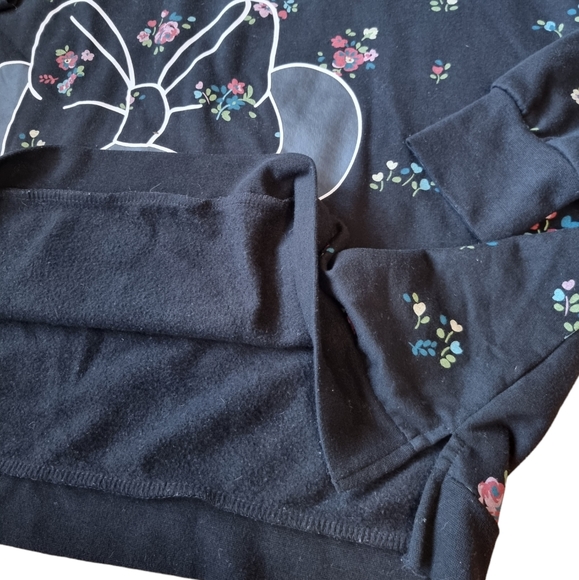 Disney Minnie Mouse 2X Floral Cropped Hooded Sweatshirt - Picture 4 of 10